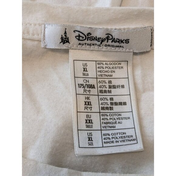 Walt Disney World Parks Women XL Jersey Style Top White Gray 71 Cap Sleeve - Picture 6 of 7